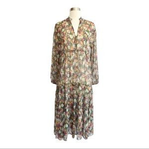 Zara tiered floral maxi dress L